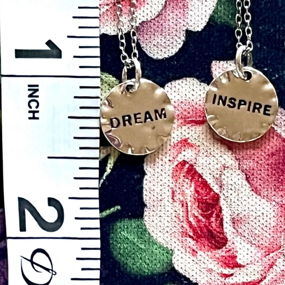 🆕 925 Sterling Silver Dream & Inspire Set of 2 Necklaces